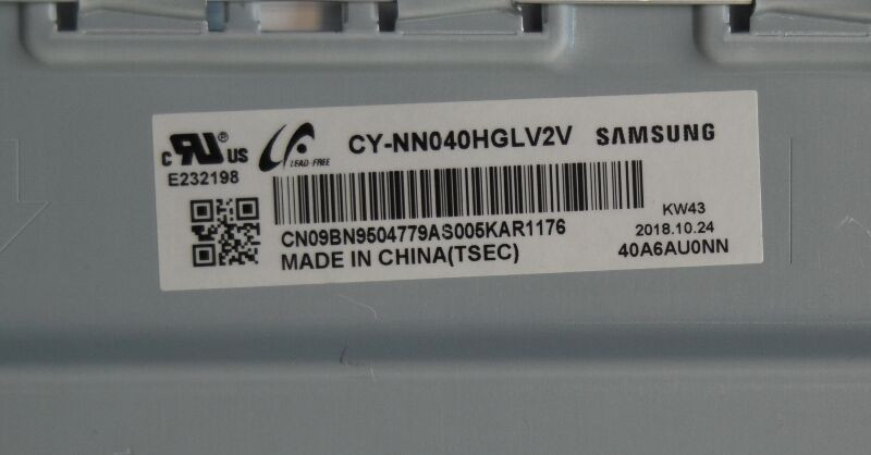 Подложка в сборе с подсветкой CY-NN040HGLV2V