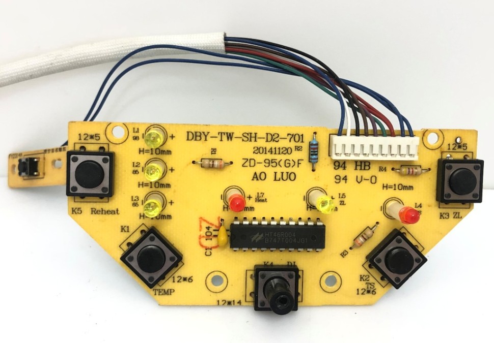 DBY-TW-SH-D2-701 ZD-95G F HT46R004 плата термопота Tesler TP-5001